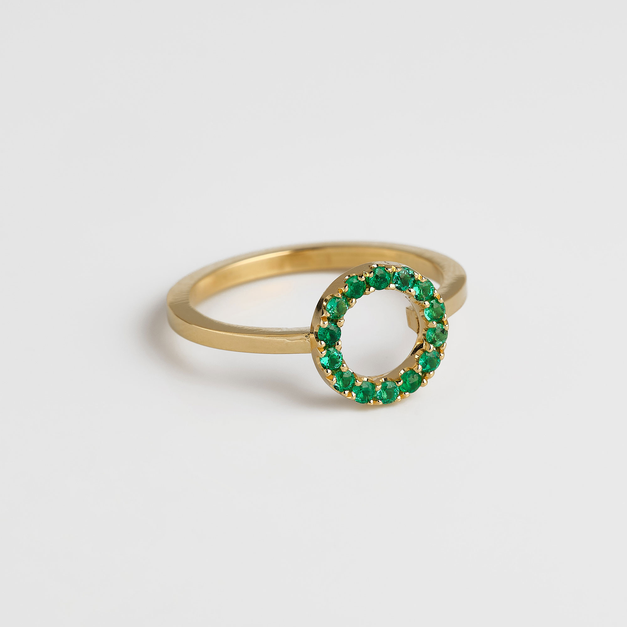 Anillo halo esmeraldas colombianas