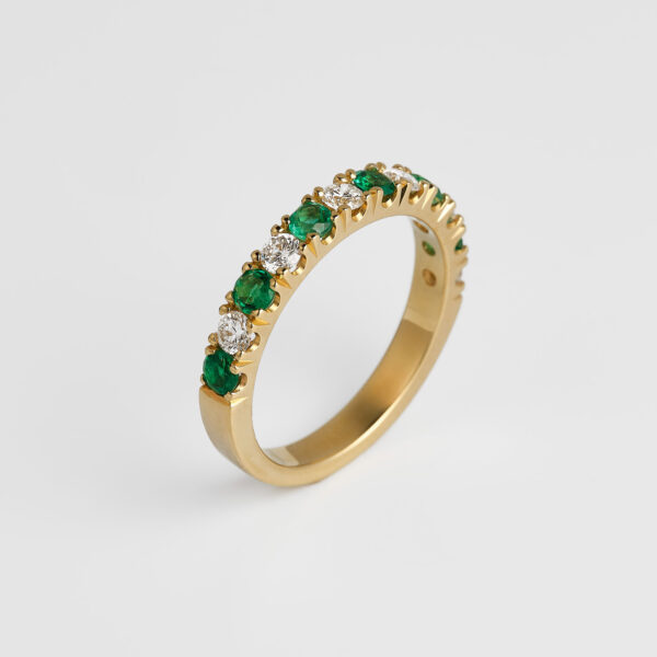 Cintillo esmeralda colombiana y diamantes