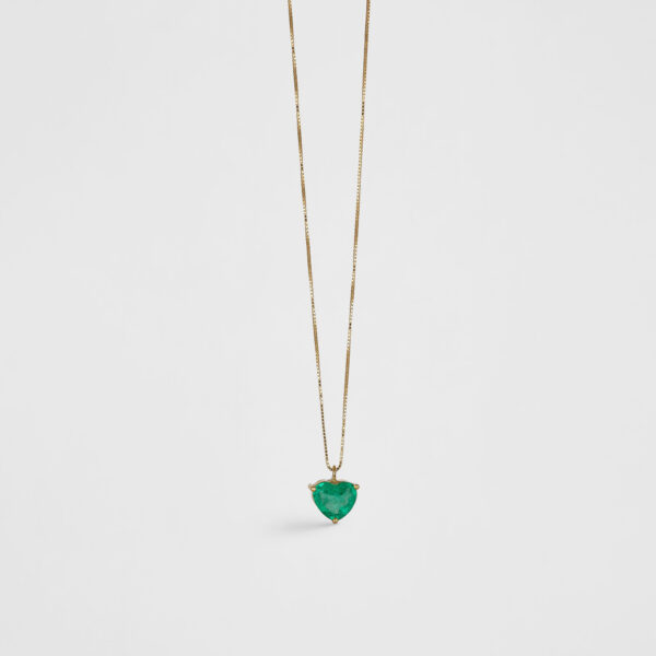 Cadena dije corazón esmeralda