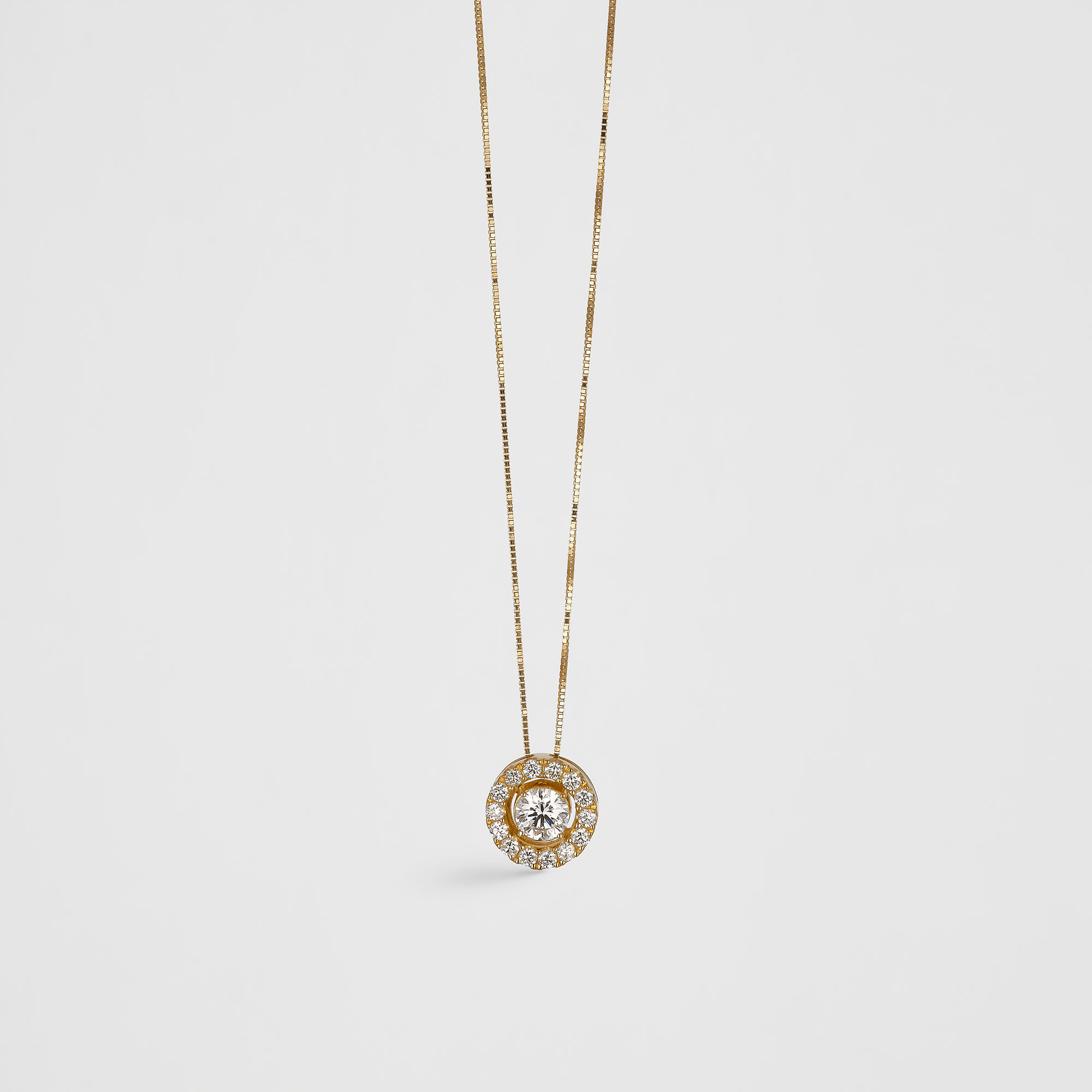 Cadena dije diamante natural halo diamantes