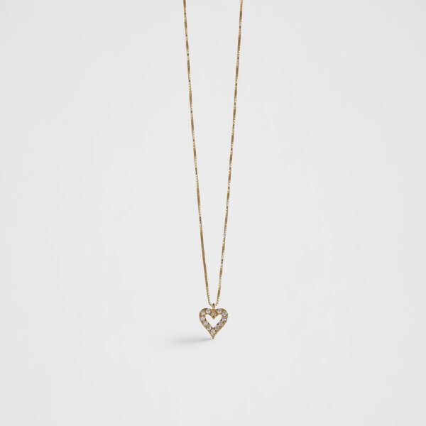 Cadena dije Corazón con diamantes de laboratorio
