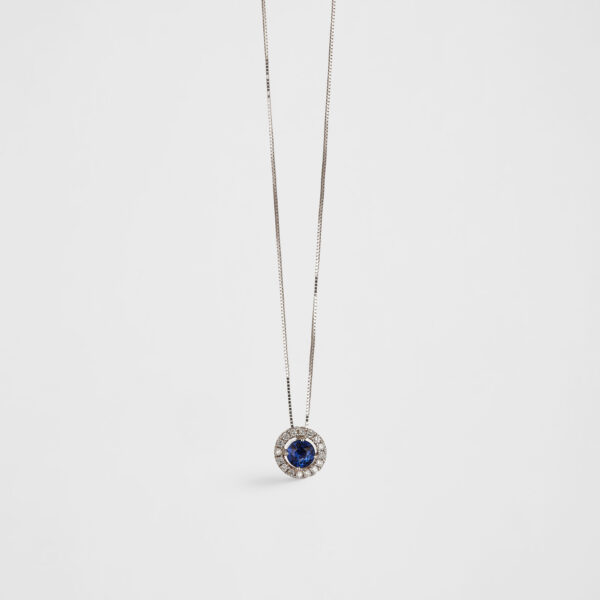 Cadena dije Zafiro Top Quality halo diamantes