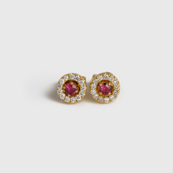 Topos Rubis Halo diamantes